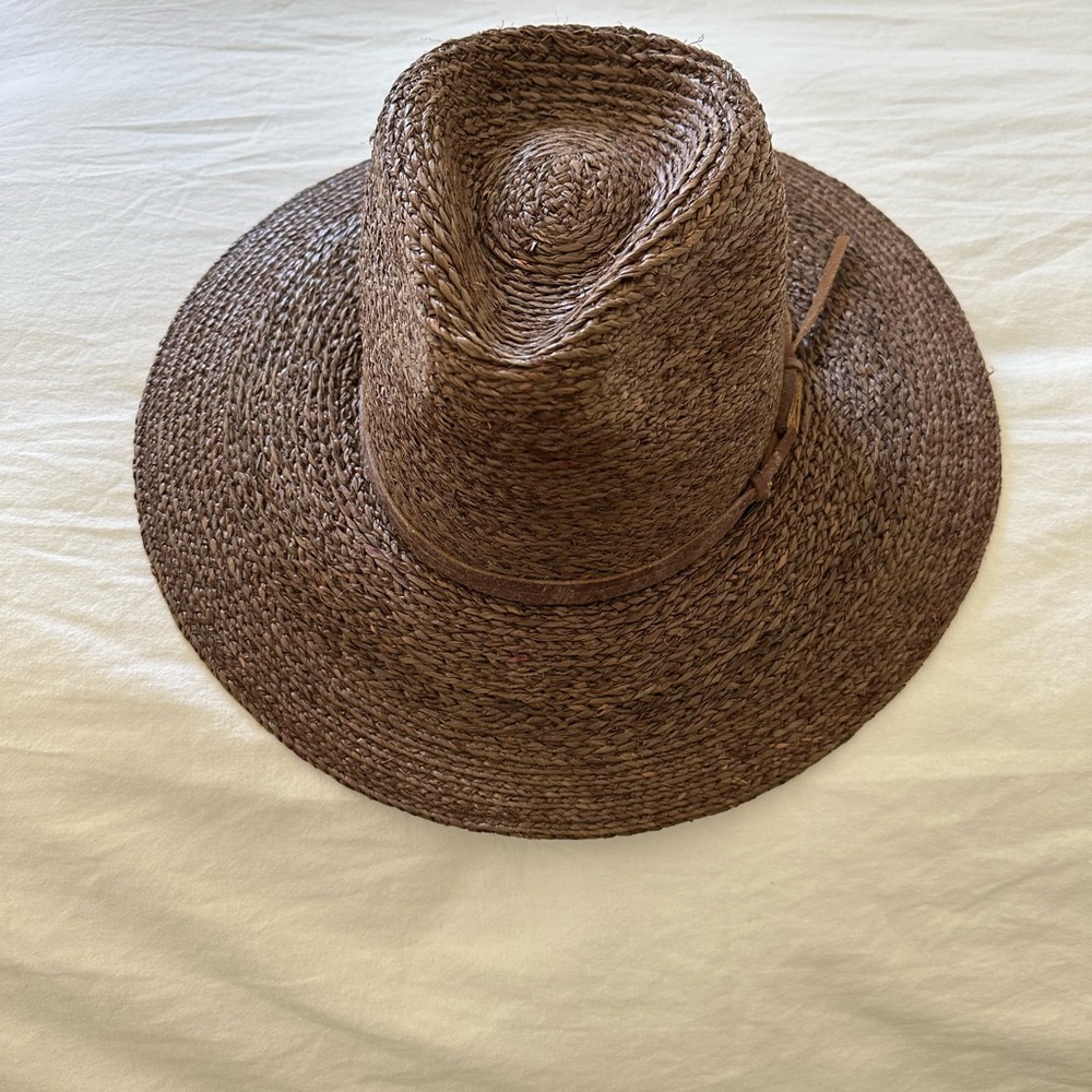 Brixton Brown Woven Wide Brim Straw Hat